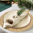 Dandat 100 Pcs Disposable Printed Woven Paper Placemats Bulk 11 Inch Round Wicker Printed Chargers Place Mat Farmhouse Braided Rattan Tablemats for Wedding Dinner Party(Light Brown)