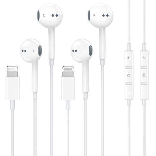2 Pack Wired Headphones for iPhone Earbuds with Built-in Microphone & Volume Control Nosie Reduction Earphones Headsets Compatible with iPhone 14 13 12 11 Pro Max XS XR X 8 7, Support All iOS System