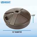 US Weight Durable Fillable Umbrella Base for Patio Table - 50 Pound Capacity Heavy Duty Adjustable Stand for Outdoor Umbrellas - Made in The USA
