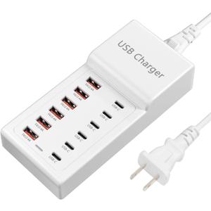 USB Charging Station 50w10A 12 Ports Multiple Charging Block, USB C Strip for iPhone 13/14/15/16/Smartphone/Tablet/Watch/Headphones and Multiple Charger Plug