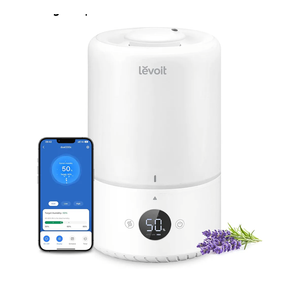 LEVOIT Smart Cool Mist Top Fill Humidifiers for Bedroom with Sensor, Auto Humidity Setting, APP & Voice Control, Essential Oil Diffuser, Ultra Quiet Operation, Super Easy Top Fill, 3L, White