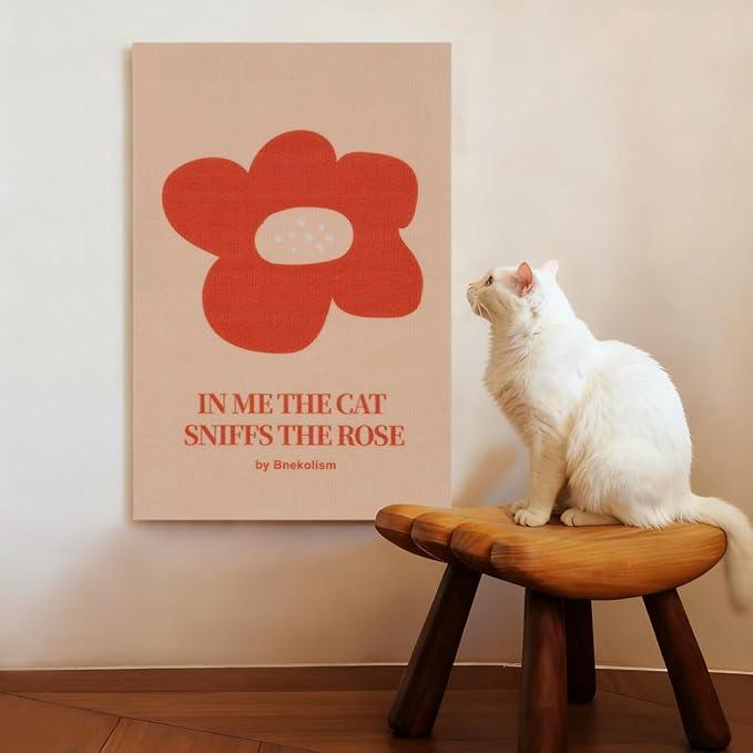 BNEKOLISM Wall Cat Scratcher for Indoor Cats - Reusable & Damage-Free Wall-Mounted Fabric Scratching, DIY for Furniture and Wall Protection (15.75''x23.62'', Flower)