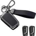 Key Fob Cover with Heavy-duty Keychain for Toyota Fortuner Tundra Camry RAV4 Highlander Challenger (Black)