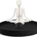 Meditating Skeleton Incense Stick Holder, Incense Holder for Sticks Ash Catcher Incense Holder for Yoga Spa Meditation Home Decor