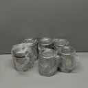 Mimorou 6 Pack Kitchen Canisters Set Airtight Coffee Sugar Tea Candy Storage Jars with Window Glass Stainless Steel Containers with Lids for Flour Cookies Spices Grains Kitchen Decorations(20 oz) (Silver)