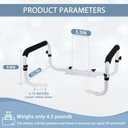 Toilet Safety Rail, Safety Frame for Toilet Seat, Toilet Grab Bar with Adjustable Width for Seniors Supports 350lbs (Black and White)