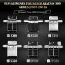 QuliMetal 304 Stainless Steel Grill Burner for Weber Genesis 300 (2007-2010), Genesis E310 E320 S310 S320 EP310 EP320 Gas Grill with Side Control Knobs, Replace for Weber 67722 67820