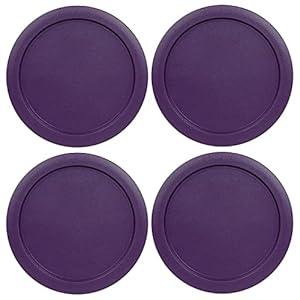 Replacement Lid for Pyrex 5" Storage Plastic Cover 2 Cup Bowl 7200-PC Purple (4-Pack)