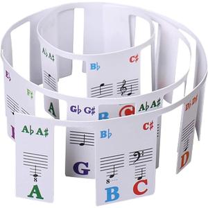 Removable Piano Stickers for 88/61 Keys - No Paste, No Glue, No Residue Piano Note Labels for Beginners-61-key Piano