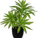Faux Plants Dracaena Artificial Plant Realistic Green 16.1" Fake Plants in Pot Small Indoor Plants Fake Potted Plants Artificial Decor for Home Living Room Bathroom Office House Table Desk Shelf
