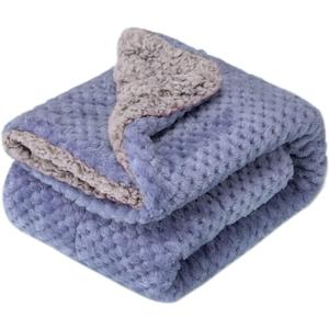 Fuzzy Blanket or Fluffy Blanket for Baby Girl or boy, Soft Warm Cozy Coral Fleece Toddler, Infant or Newborn Receiving Blanket for Crib, Stroller, Travel, Outdoor (24" x 32", DG-Pearl Blue)