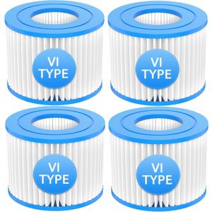 Type VI Cartridge Hot Tub Spa Filter Replacement Compatible with Lay-Z-Spa Coleman SaluSpa 90352E 58323 90427, Inflatable Hot Tub,Swimming Pool Pump Filter, 4 Pack