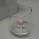 2 Pcs Valentine Stemless Wine Glasses Galentine 3D Heart Drinking Glass Cup 12oz Red Pink Heart Wine Glasses Icon Juice Glass Clear Double Hand Blown Cocktail Glassware for Valentine Party Supplies