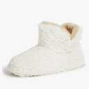 Dearfoams Women's Chelsea Faux Fuzzy Sherpa Indoor House Bootie Slipper, M