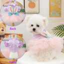 Dog Easter Bunny Ears Dress, Cute Bowknot Cat Tutu, Mesh Skirt for Princess Pet, Cosplay Clothing for Puppy, Kitten Cats, Small and Medium Dogs (Small)
