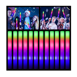 Glow Sticks Bulk - 100 Pcs LED Foam Sticks Glow in the Dark Party Supplies with 3 Modes Flashing Effect, Glow Batons Party Favors for Party Wedding Birthday Concert Halloween Christmas