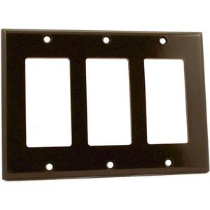 Leviton 80411 3-Gang Decora/GFCI Device Decora Wallplate, Standard Size, Thermoset, Device Mount, Brown (1 Count (Pack of 1), Brown)