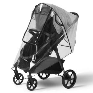Stroller rain Cover, Baby Stroller rain Cover Universal Stroller Weather Shields, Travel Weather Shield Windproof and Waterproof with Waterproof Zip, Good air Circulation, Food-Grade EVA Material (Transparent)