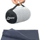 Travel Blanket Lightweight and Breathable, 67 x 48 in Soft Airplane Flight Blanket for Travelers, Foldable Camping Sheet with Stuff Sack for Train, Camp, backpacking, office, home (Velvet E650)