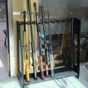 Gun Rack Stand Indoor, Upgraded Wooden Floor Rifle Rack Stand, Height-Adjustable Gun Display Rack Holds up to 9 Long Guns and 8 Handguns
