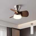 20 Inch Ceiling Fan with Light，Silver with Remote Control