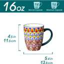 vancasso SIMI 16 oz Large Coffee Mugs Set of 6 Bohemian Ceramic Cups with Handle, Perfect for Latte, Tea, Hot Chocolate, Dishwasher & Microwave Safe Ideal Gift