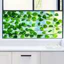 3 x Stained Glass Window Film Spring Vine Pattern Window Privacy Film Sticker 17.7x39.3 inch Home Decorative Cling Sun Blocking Decor for Home Office Glass Partitions