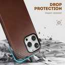 Genuine Leather Case for iPhone 13 Pro Max 6.7 inch, Compatible with MagSafe, Oil Wax Top-Grain Leather, Metal Buttons and Camera Bezel