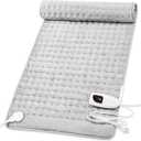 Deepsoon Heating Pad,Electric Heating Pads for Back,Neck,Abdomen,Moist Heating Pad for Shoulder,Knee,Arms,Legs,Dry/Moist Heat & Auto Shut Off,Birthday Gifts for Men and Women,Light Gray,40x20 Inch