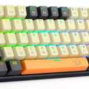 Redragon 60% Mechanical Gaming Keyboard, 68 Keys Wired Office RGB Keyboard with Arrow Keys, Programmable Macro, Red Switches for Windows Mac PC Laptop, Black/Beige/Orange