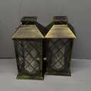 Solar Outdoor Lantern, Garden Hanging Waterproof Lanterns, 3 LED Flickering Flameless Candle, PVC, for Garden Decor Gifts (2 Pack) (2 pack solar lanterns)