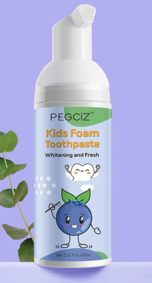Foam Toothpaste Kids, Kids Mouthwash with Fruit Flavor - Toddler Toothpaste Age for Children, 360ºCare Natural Anti-Cavity Formulas with Fluoride for U-Shape Toothbrushes