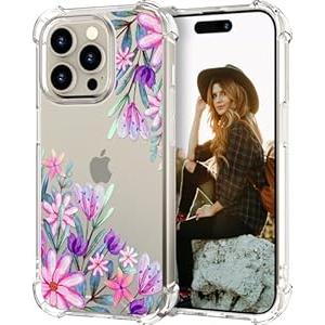 Hungo Compatible for iPhone 15 Case for Women Clear Design Cute,Girly Girls Tree with Colorful Leaves Autumn