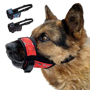 CollarDirect Dog Muzzle - Updated Design Adjustable Soft Breathable Tribal Nylon Dog Mouth Guard Cover for Small, Medium and Large Dogs, Anti Chewing, Barking & Biting (M, Pattern 1) CollarDirect Dog Muzzle - Updated Design Adjustable Soft Breathable Tribal Nylon Dog Mouth Guard Cover for Small, Medium and Large Dogs, Anti Chewing, Barking & Biting (M, Pattern 1)