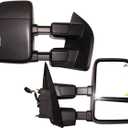 AERDM New towing mirror Black Housing with Temperature sensor fit Ford Super Duty F-250 F-350 F-450 F-550 2017 2018 2019 w/Blind Spot with arrow Lamp,Turn Signal, Puddle, Clearance and Auxiliary Lamp