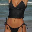 seamoly Colorblock Stripes Tie Side Tankini Set (XS)