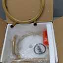 C Shaped Side End Table, Round Glass Side Table Nightstand for Small Spaces, Small Round Drink Snack Accent Martini Table for Living Room Bedroom (Gold)