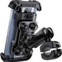 Lamicall Motorcycle Phone Mount Holder - [Dual Vibration Dampener] [Metal Adjustment Arm] Motorcycle Cell Phone Holder, Bike Handlebar Phone Mount, for iPhone 16/15/ 14/13 Pro Max, 4.7-6.7" Phones (Black)