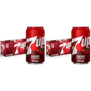 7UP Cherry Flavored Soda, 12 fl. oz. Cans, 12 Pack (Pack of 2).August/30/2026