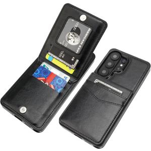 KIHUWEY for Samsung Galaxy S26 Ultra Case Wallet with Credit Card Holder, Flip Premium Leather Magnetic Clasp Kickstand Heavy Duty Protective Cover for Samsung Galaxy S26 Ultra 6.9" (Black)