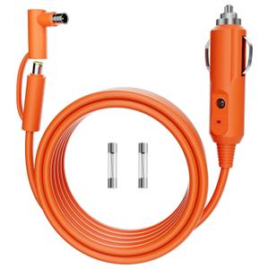 Sigely 6.5FT 12V/24V Car Charger 14AWG 15A DC 8.0mm Car Cigarette Lighter Cable, with DC7909 and DC8020 Plug, Replacement for Jackery, Anker, BLUETTI, GRECELL, Westinghouse Power Station