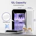 NCVI 12L UV-Light Baby Bottle Dryer Pro for Infant Can Hold 12 Baby Bottles, Stainless Steel Baby UV Household Box Cabinet for Baby Pacifiers/Silicone Teether Toys/Breast Pump Parts