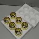 Hewory Christmas Tealight Candle Holder: Set of 6 Decorative Gold Tea Lights Candleholder with Xmas Wreath, Christmas Decoration Votive Candle Holders for Dinner Table Centerpieces Living Room Holiday