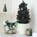 65pcs Black Christmas Poinsettia Artificial 5.9", Glitter Berries with Stems, Clips for Christmas Tree Decoration, Wreath Ornaments for Xmas Wedding Party Decoration