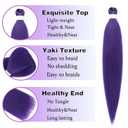Purple Braiding Hair Extensions 26 Inch 2 Packs Long Purples Hair Extensions for Braids Yaki Texture Extensions Pre Stretched (26Inch, Purple)