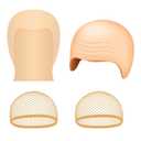 NEBURORA 4 Pcs Bald Cap Halloween Latex Thick Wrinkle Bald Caps for Adults Women Men Wig Cap Costume for Halloween Makeup Cosplay Accessories
