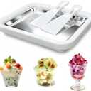 Rolled Ice Cream Maker with 2 Scrapers Food Grade Stainless Steel rolled ice cream tra for Frozen Yogurt/Slushie Birthday Gift Homemade DIY for Fun Parent-Child Activities Families (White)