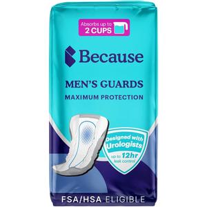 Because Premium Guards for Men - 20 Count Pack of Discreet, Individually Wrapped Bladder Protection Protectors
Brand: Because