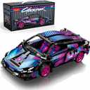 Sosuy Building-Block Race-Car Set, 1:18 Technical Model Kit 586 Pcs DIY Pull-Back Cyberpunk Toy for Boy Girl Kid Age 6+ Year, Birthday Gift for Teen Adult Display, Speed Super Sports Cars Bricks Icons, Cyberpunk1