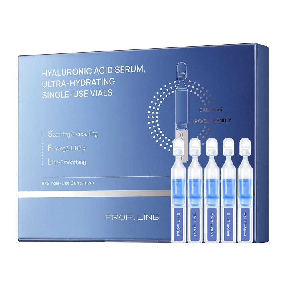 2 x Hyaluronic Acid Serum - Anti-Aging Face Serum Reyouth & Blue Copper Peptide Hyaluronic Acid - Moisturizing, Soothing & Firming for 25+ Fragile Skin